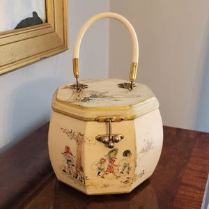 Vintage decoupage wooden box purse